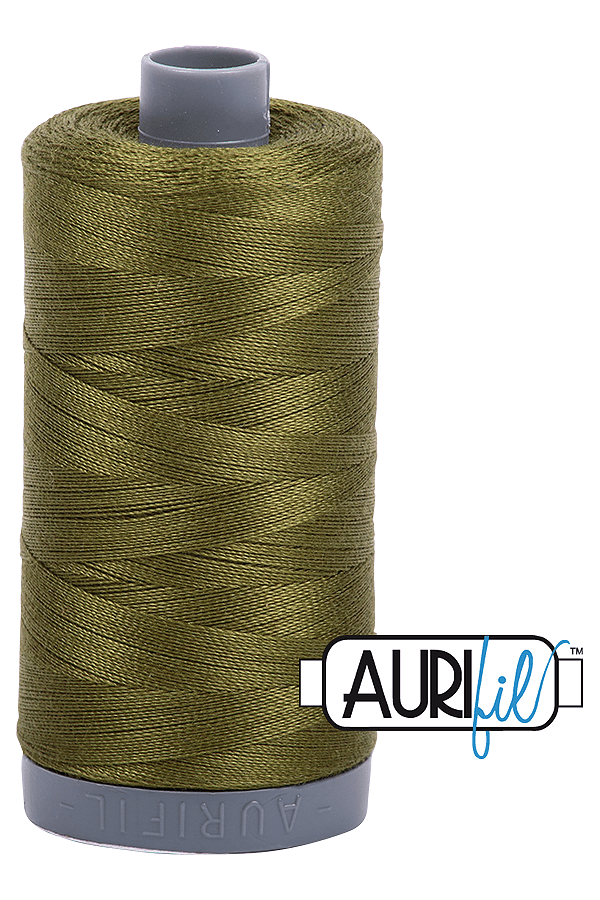 Aurifil Mako 28wt Cotton 750 m 820 yd. spool - 2887 Dark Olive Aurifil Mako 28wt Cotton 750 m 820 yd. spool - 2887 Dark Olive