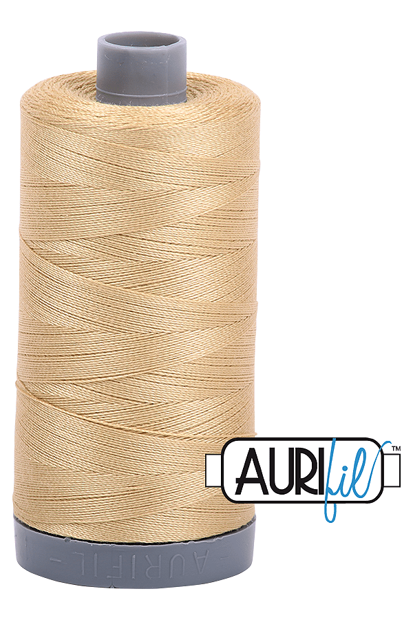 Aurifil Mako 28wt Cotton 750 m 820 yd. spool - 2915 Very Light Brass Aurifil Mako 28wt Cotton 750 m 820 yd. spool - 2915 Very Light Brass