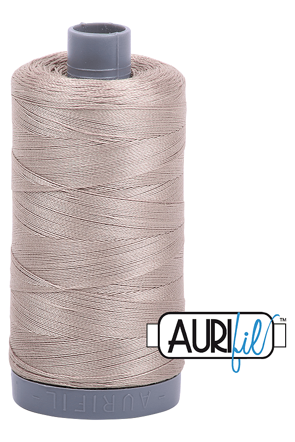 Aurifil Mako 28wt Cotton 750 m 820 yd. spool - 5011 Rope Beige Aurifil Mako 28wt Cotton 750 m 820 yd. spool - 5011 Rope Beige