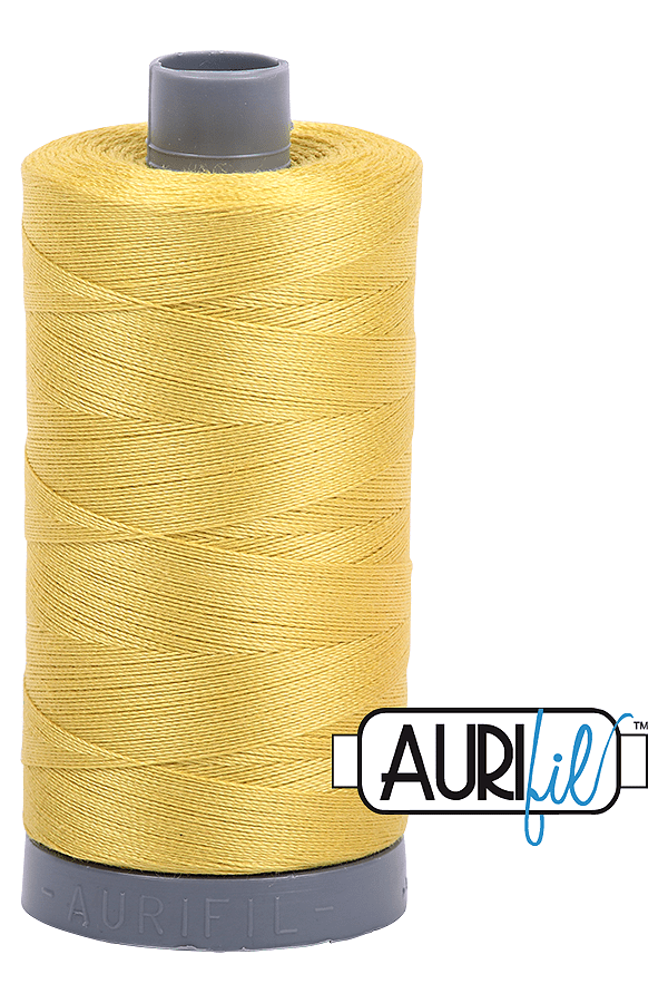 Aurifil Mako 28wt Cotton 750 m 820 yd. spool - 5015 Gold Yellow Aurifil Mako 28wt Cotton 750 m 820 yd. spool - 5015 Gold Yellow