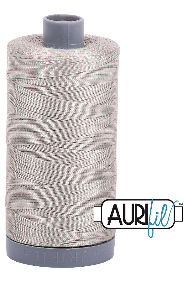 Aurifil Mako 28wt Cotton 750 m 820 yd. spool - 5021 Light Grey Aurifil Mako 28wt Cotton 750 m 820 yd. spool - 5021 Light Grey