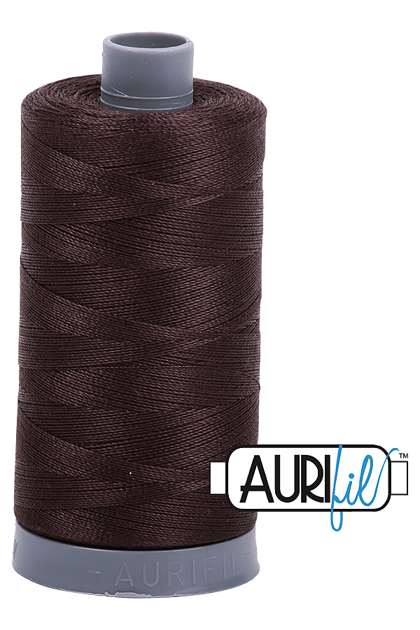 Aurifil Mako 28wt Cotton 750 m 820 yd. spool - 5024 Dark Brown Aurifil Mako 28wt Cotton 750 m 820 yd. spool - 5024 Dark Brown