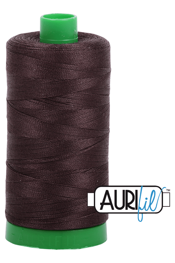 Aurifil Mako 40wt 2-ply Cotton 1000 m 1094 yd. spool - 1130 Very Dark Bark Aurifil Mako 40wt 2-ply Cotton 1000 m 1094 yd. spool - 1130 Very Dark Bark