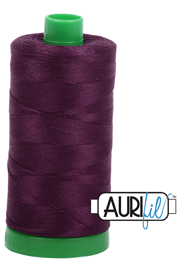 Aurifil Mako 40wt 2-ply Cotton 1000 m 1094 yd. spool - 1240 Very Dark Eggplant Aurifil Mako 40wt 2-ply Cotton 1000 m 1094 yd. spool - 1240 Very Dark Eggplant