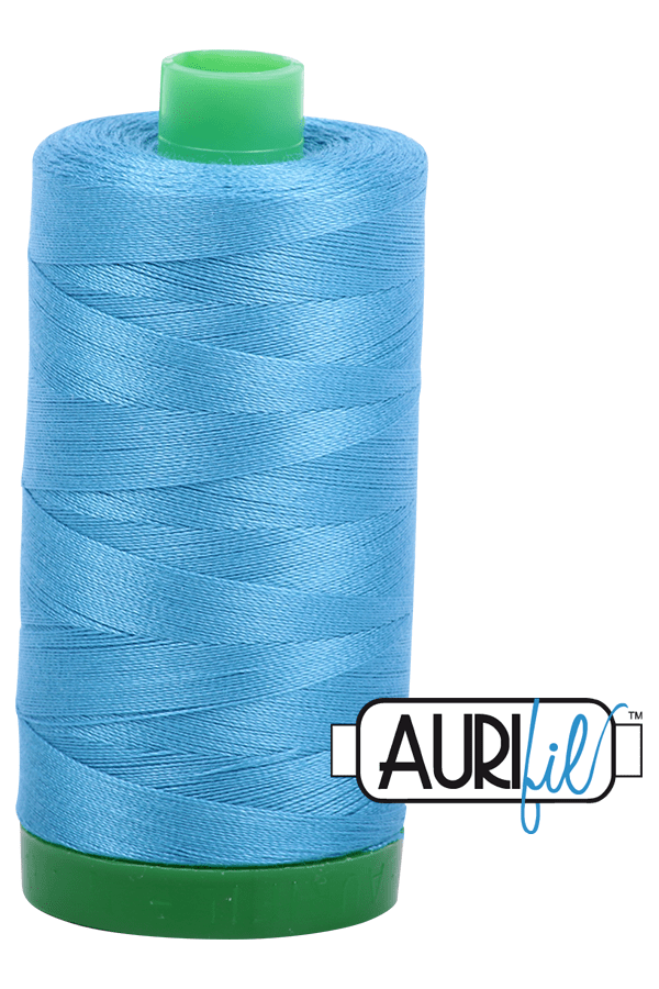 Aurifil Mako 40wt 2-ply Cotton 1000 m 1094 yd. spool - 1320 Bright Teal Aurifil Mako 40wt 2-ply Cotton 1000 m 1094 yd. spool - 1320 Bright Teal