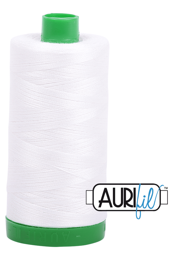 Aurifil Mako 40wt 2-ply Cotton 1000 m 1094 yd. spool - 2021 Natural White Aurifil Mako 40wt 2-ply Cotton 1000 m 1094 yd. spool - 2021 Natural White