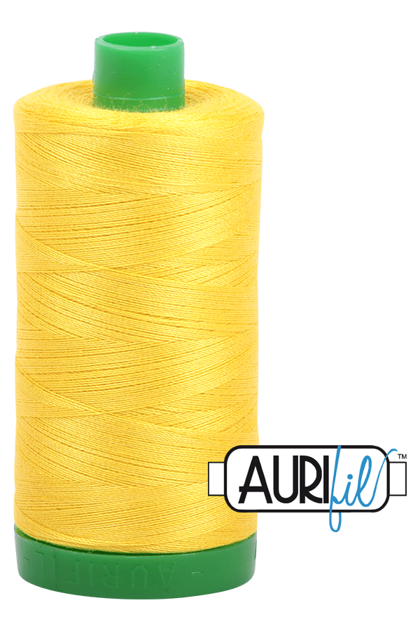 Aurifil Mako 40wt 2-ply Cotton 1000 m 1094 yd. spool - 2120 Canary Aurifil Mako 40wt 2-ply Cotton 1000 m 1094 yd. spool - 2120 Canary