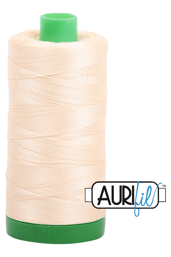 Aurifil Mako 40wt 2-ply Cotton 1000 m 1094 yd. spool - 2123 Butter Aurifil Mako 40wt 2-ply Cotton 1000 m 1094 yd. spool - 2123 Butter