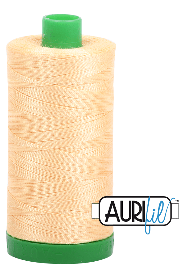 Aurifil Mako 40wt 2-ply Cotton 1000 m 1094 yd. spool - 2130 Medium Butter Aurifil Mako 40wt 2-ply Cotton 1000 m 1094 yd. spool - 2130 Medium Butter