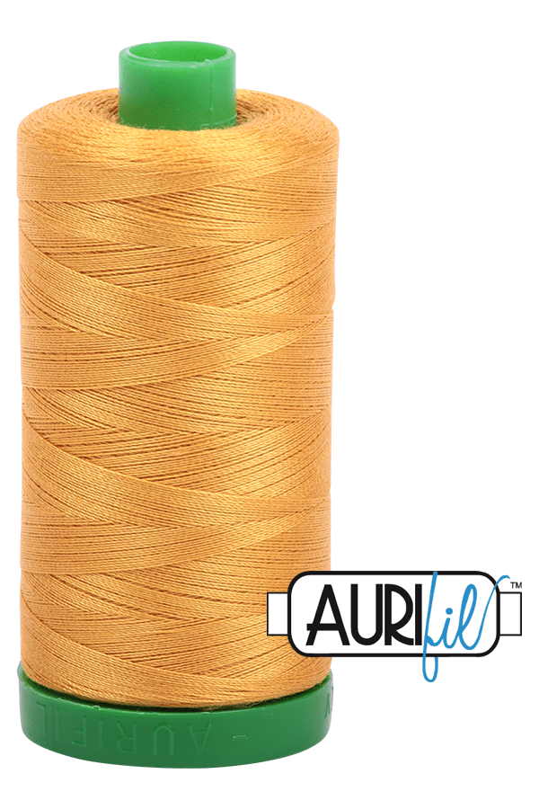 Aurifil Mako 40wt 2-ply Cotton 1000 m 1094 yd. spool - 2140 Orange Mustard Aurifil Mako 40wt 2-ply Cotton 1000 m 1094 yd. spool - 2140 Orange Mustard