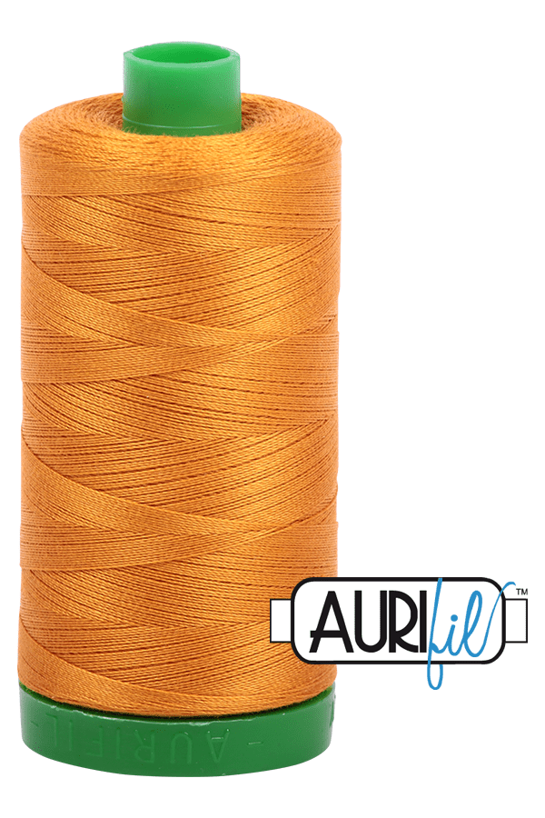 Aurifil Mako 40wt 2-ply Cotton 1000 m 1094 yd. spool - 2145 Yellow Orange Aurifil Mako 40wt 2-ply Cotton 1000 m 1094 yd. spool - 2145 Yellow Orange