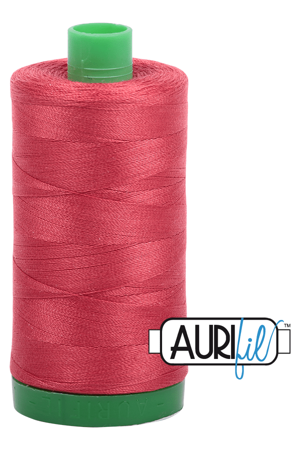 Aurifil Mako 40wt 2-ply Cotton 1000 m 1094 yd. spool - 2230 Red Peony Aurifil Mako 40wt 2-ply Cotton 1000 m 1094 yd. spool - 2230 Red Peony