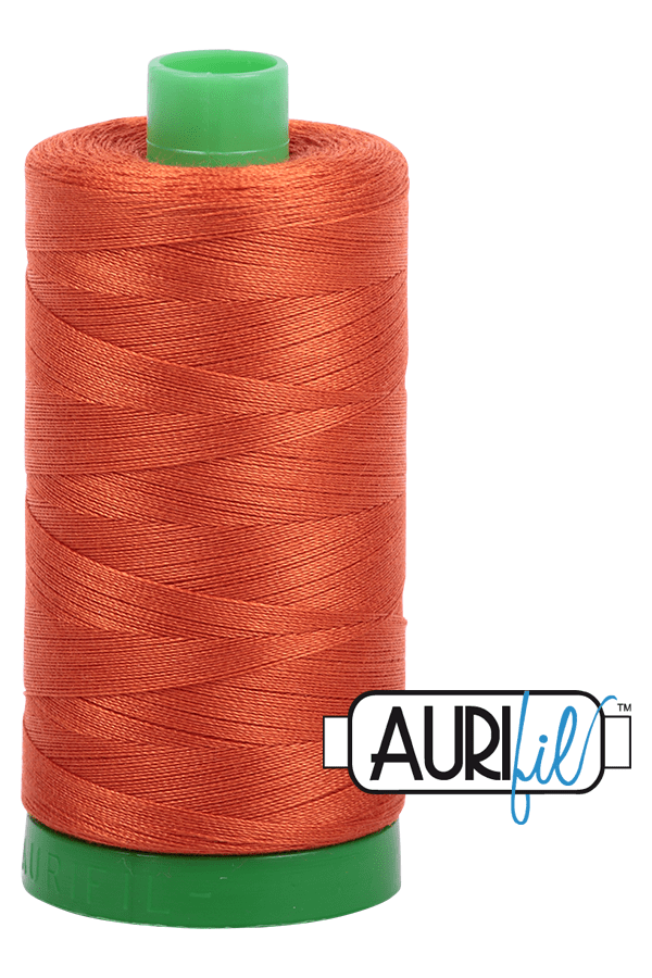 Aurifil Mako 40wt 2-ply Cotton 1000 m 1094 yd. spool - 2240 Rusty Orange Aurifil Mako 40wt 2-ply Cotton 1000 m 1094 yd. spool - 2240 Rusty Orange