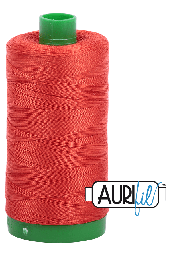 Aurifil Mako 40wt 2-ply Cotton 1000 m 1094 yd. spool - 2245 Red Orange Aurifil Mako 40wt 2-ply Cotton 1000 m 1094 yd. spool - 2245 Red Orange