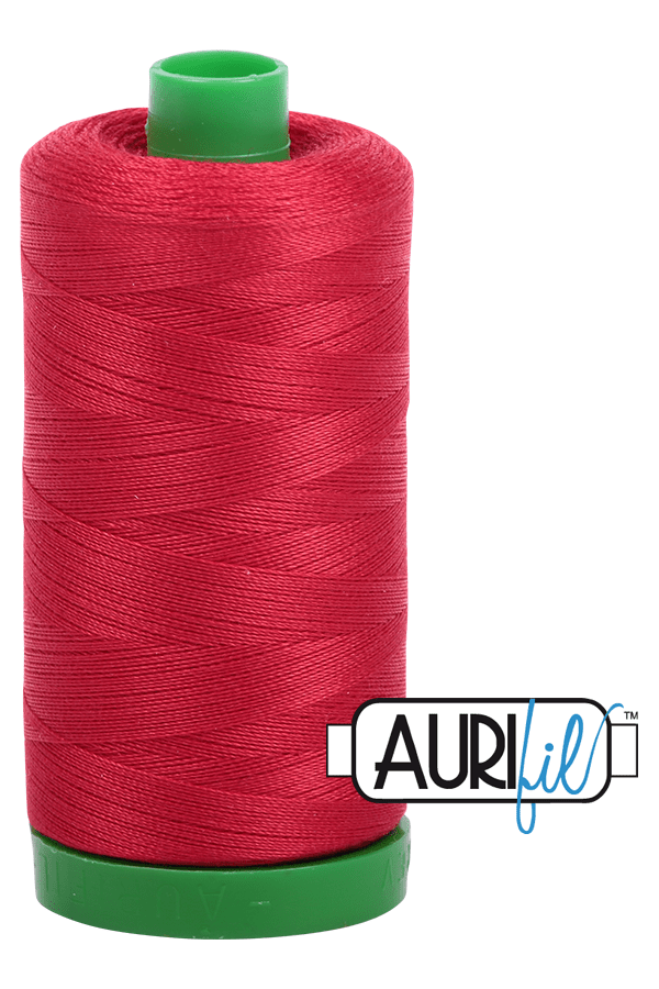Aurifil Mako 40wt 2-ply Cotton 1000 m 1094 yd. spool - 2250 Red Aurifil Mako 40wt 2-ply Cotton 1000 m 1094 yd. spool - 2250 Red