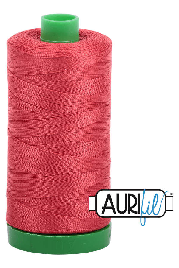Aurifil Mako 40wt 2-ply Cotton 1000 m 1094 yd. spool - 2255 Dark Red Orange Aurifil Mako 40wt 2-ply Cotton 1000 m 1094 yd. spool - 2255 Dark Red Orange