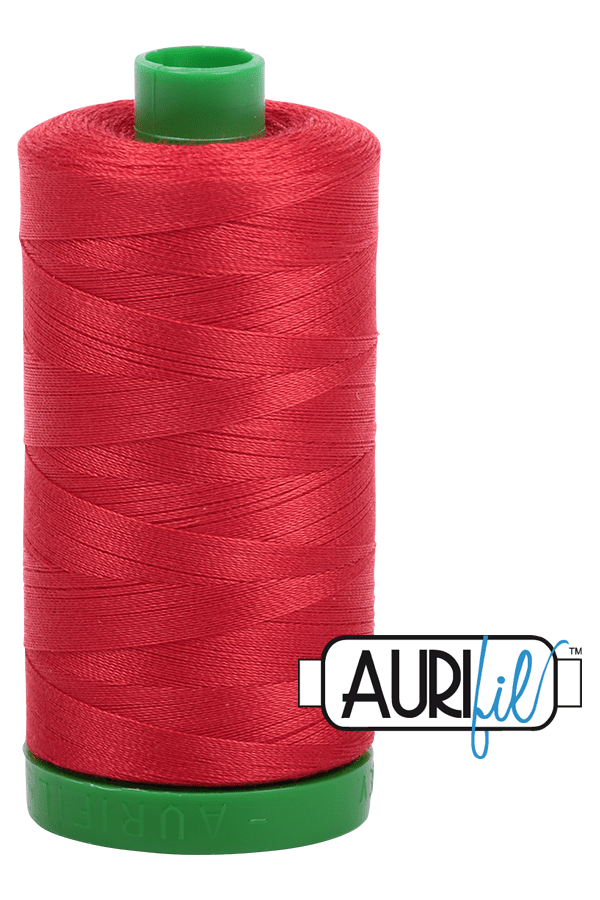 Aurifil Mako 40wt 2-ply Cotton 1000 m 1094 yd. spool - 2265 Lobster Red Aurifil Mako 40wt 2-ply Cotton 1000 m 1094 yd. spool - 2265 Lobster Red