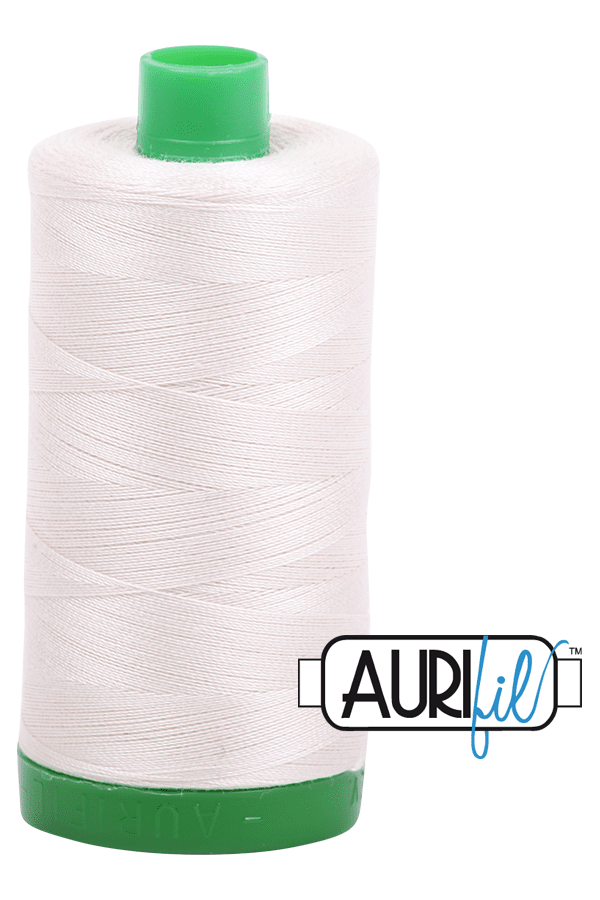 Aurifil Mako 40wt 2-ply Cotton 1000 m 1094 yd. spool - 2309 Silver White Aurifil Mako 40wt 2-ply Cotton 1000 m 1094 yd. spool - 2309 Silver White