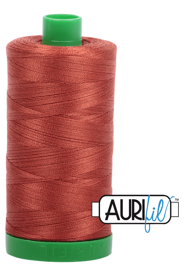 Aurifil Mako 40wt 2-ply Cotton 1000 m 1094 yd. spool - 2350 Copper Aurifil Mako 40wt 2-ply Cotton 1000 m 1094 yd. spool - 2350 Copper
