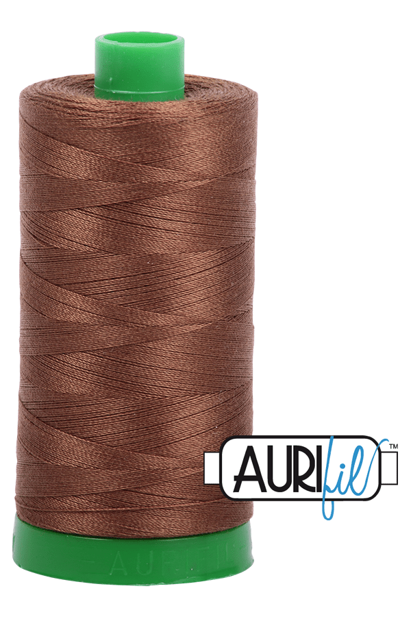 Aurifil Mako 40wt 2-ply Cotton 1000 m 1094 yd. spool - 2372 Dark Antique Gold Aurifil Mako 40wt 2-ply Cotton 1000 m 1094 yd. spool - 2372 Dark Antique Gold