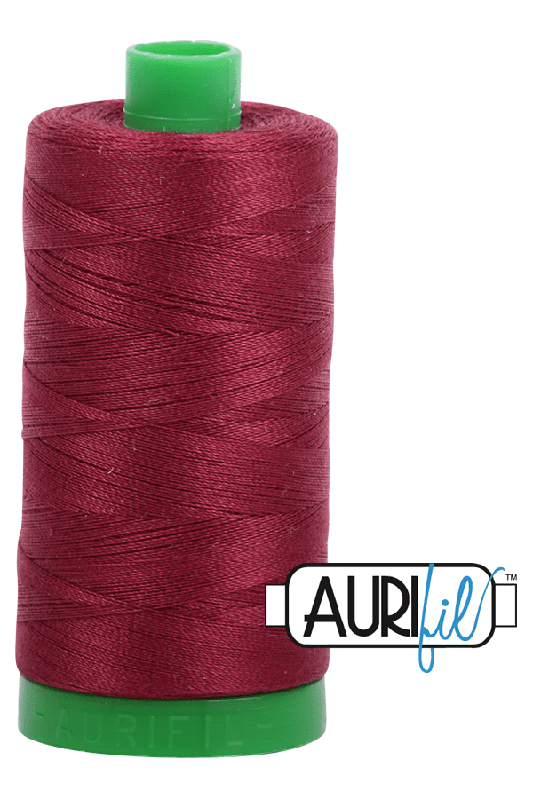 Aurifil Mako 40wt 2-ply Cotton 1000 m 1094 yd. spool - 2460 Dark Carmine Red Aurifil Mako 40wt 2-ply Cotton 1000 m 1094 yd. spool - 2460 Dark Carmine Red