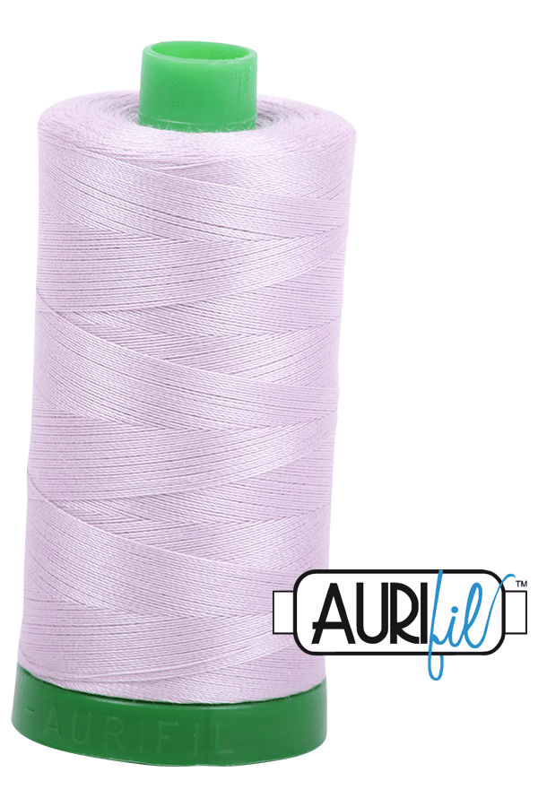 Aurifil Mako 40wt 2-ply Cotton 1000 m 1094 yd. spool - 2564 Pale Lilac Aurifil Mako 40wt 2-ply Cotton 1000 m 1094 yd. spool - 2564 Pale Lilac