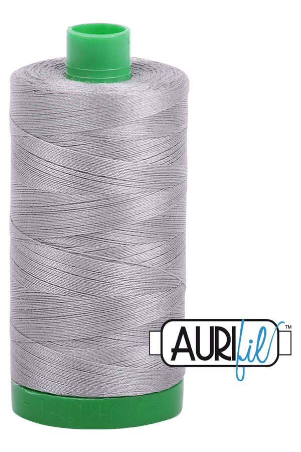 Aurifil Mako 40wt 2-ply Cotton 1000 m 1094 yd. spool - 2620 Stainless Steel Aurifil Mako 40wt 2-ply Cotton 1000 m 1094 yd. spool - 2620 Stainless Steel