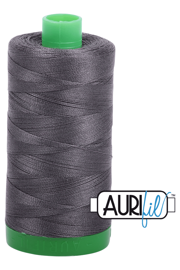 Aurifil Mako 40wt 2-ply Cotton 1000 m 1094 yd. spool - 2630 Dark Pewter Aurifil Mako 40wt 2-ply Cotton 1000 m 1094 yd. spool - 2630 Dark Pewter