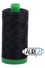 Aurifil Mako 40wt 2-ply Cotton 1000 m 1094 yd. spool - 2692 Black Aurifil Mako 40wt 2-ply Cotton 1000 m 1094 yd. spool - 2692 Black