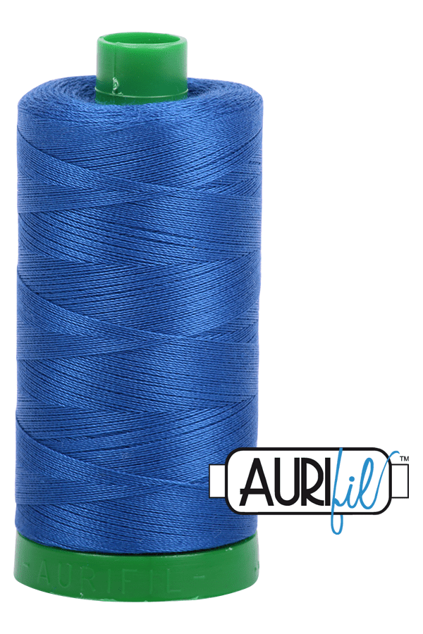 Aurifil Mako 40wt 2-ply Cotton 1000 m 1094 yd. spool - 2735 Medium Blue Aurifil Mako 40wt 2-ply Cotton 1000 m 1094 yd. spool - 2735 Medium Blue