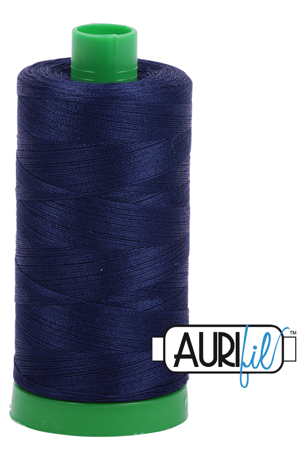 Aurifil Mako 40wt 2-ply Cotton 1000 m 1094 yd. spool - 2745 Midnight Aurifil Mako 40wt 2-ply Cotton 1000 m 1094 yd. spool - 2745 Midnight