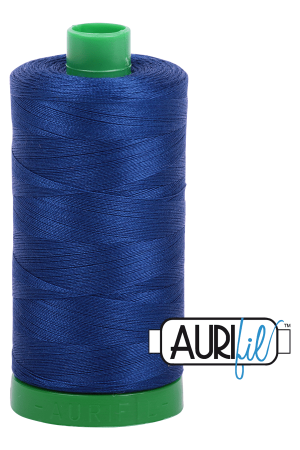 Aurifil Mako 40wt 2-ply Cotton 1000 m 1094 yd. spool - 2780 Dark Delft Blue Aurifil Mako 40wt 2-ply Cotton 1000 m 1094 yd. spool - 2780 Dark Delft Blue
