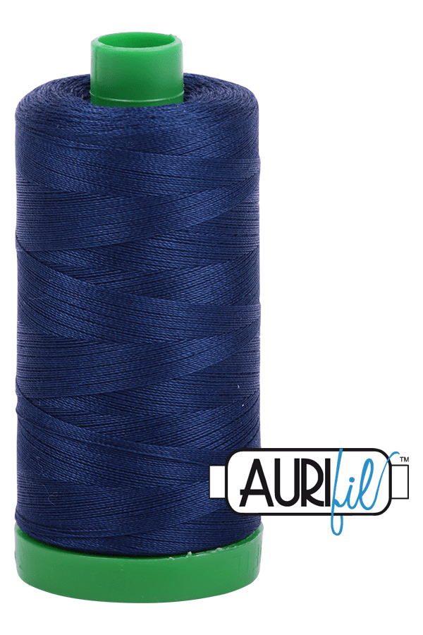 Aurifil Mako 40wt 2-ply Cotton 1000 m 1094 yd. spool - 2784 Dark Navy Aurifil Mako 40wt 2-ply Cotton 1000 m 1094 yd. spool - 2784 Dark Navy