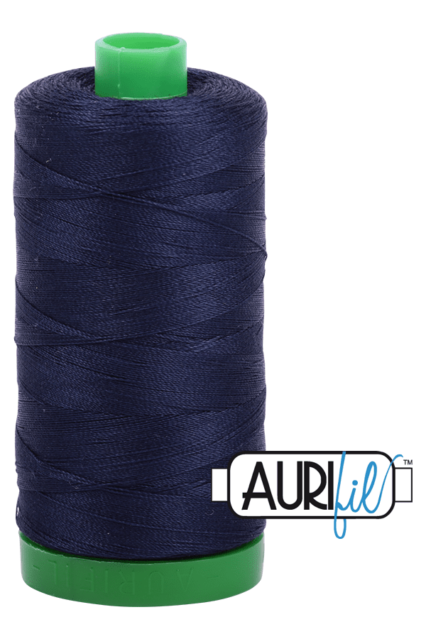 Aurifil Mako 40wt 2-ply Cotton 1000 m 1094 yd. spool - 2785 Very Dark Navy Aurifil Mako 40wt 2-ply Cotton 1000 m 1094 yd. spool - 2785 Very Dark Navy