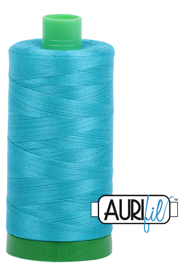 Aurifil Mako 40wt 2-ply Cotton 1000 m 1094 yd. spool - 2810 Turquoise Aurifil Mako 40wt 2-ply Cotton 1000 m 1094 yd. spool - 2810 Turquoise