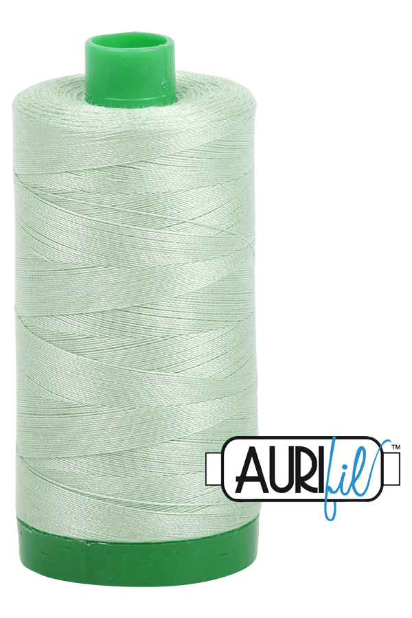 Aurifil Mako 40wt 2-ply Cotton 1000 m 1094 yd. spool - 2880 Pale Green Aurifil Mako 40wt 2-ply Cotton 1000 m 1094 yd. spool - 2880 Pale Green