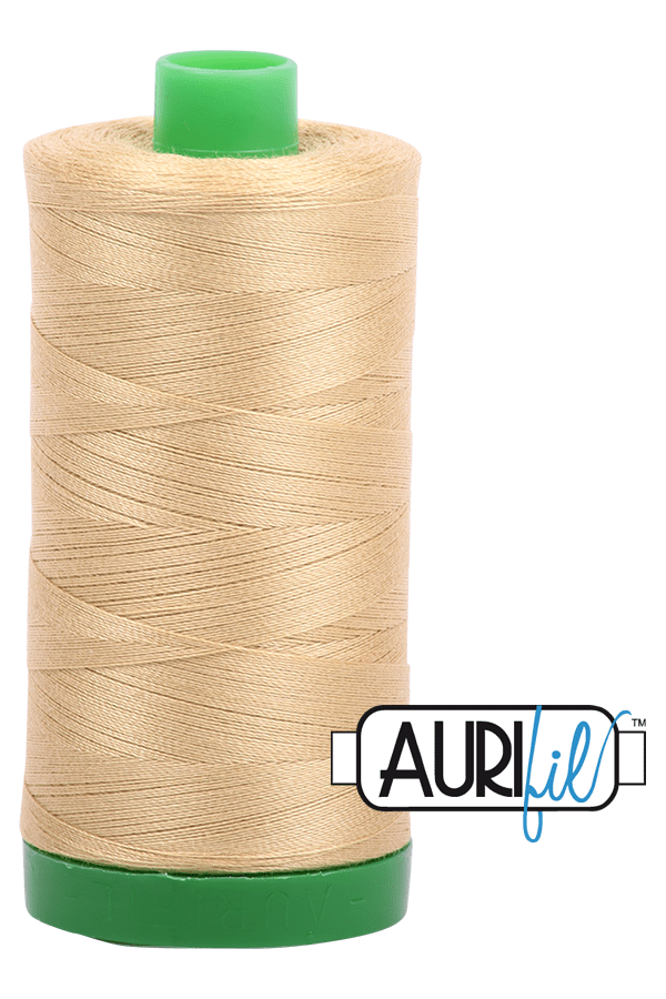Aurifil Mako 40wt 2-ply Cotton 1000 m 1094 yd. spool - 2915 Very Light Brass Aurifil Mako 40wt 2-ply Cotton 1000 m 1094 yd. spool - 2915 Very Light Brass