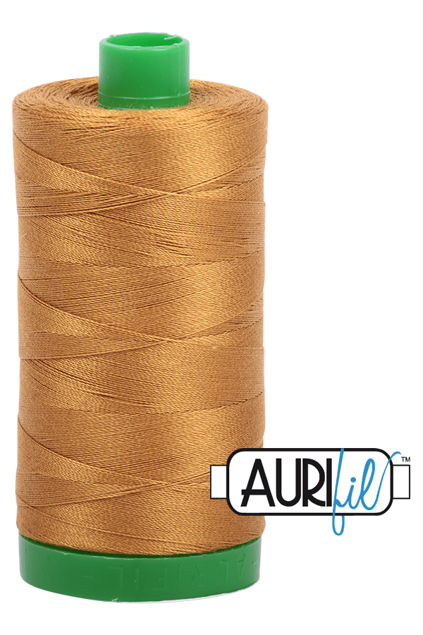 Aurifil Mako 40wt 2-ply Cotton 1000 m 1094 yd. spool - 2975 Brass Aurifil Mako 40wt 2-ply Cotton 1000 m 1094 yd. spool - 2975 Brass