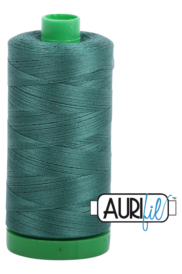 Aurifil Mako 40wt 2-ply Cotton 1000 m 1094 yd. spool - 4129 Turf Green Aurifil Mako 40wt 2-ply Cotton 1000 m 1094 yd. spool - 4129 Turf Green