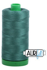 Aurifil Mako 40wt 2-ply Cotton 1000 m 1094 yd. spool - 4129 Turf Green Aurifil Mako 40wt 2-ply Cotton 1000 m 1094 yd. spool - 4129 Turf Green