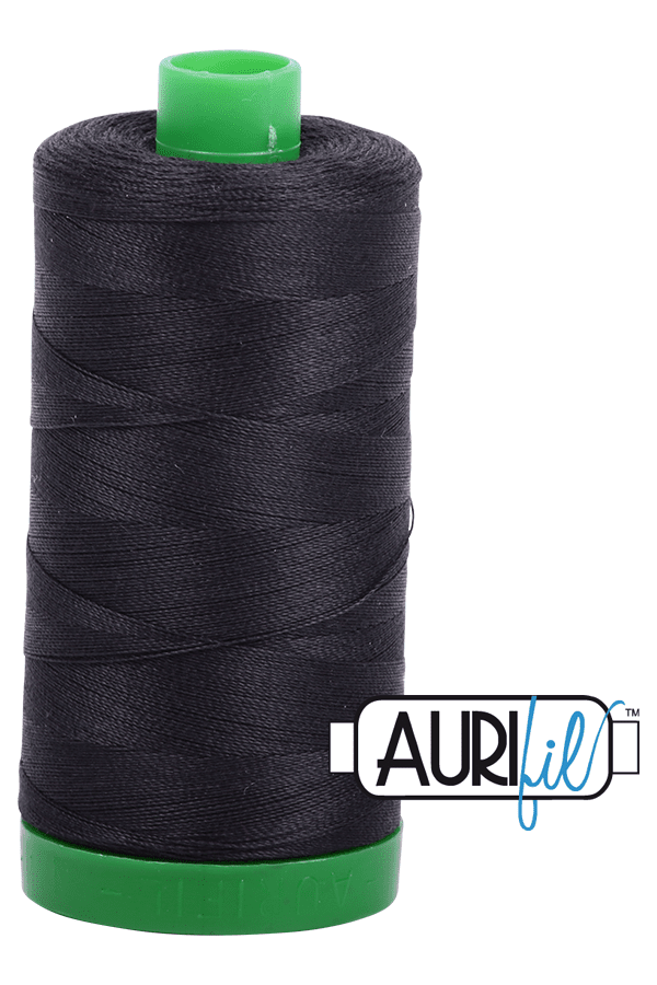 Aurifil Mako 40wt 2-ply Cotton 1000 m 1094 yd. spool - 4241 Very Dark Grey Aurifil Mako 40wt 2-ply Cotton 1000 m 1094 yd. spool - 4241 Very Dark Grey
