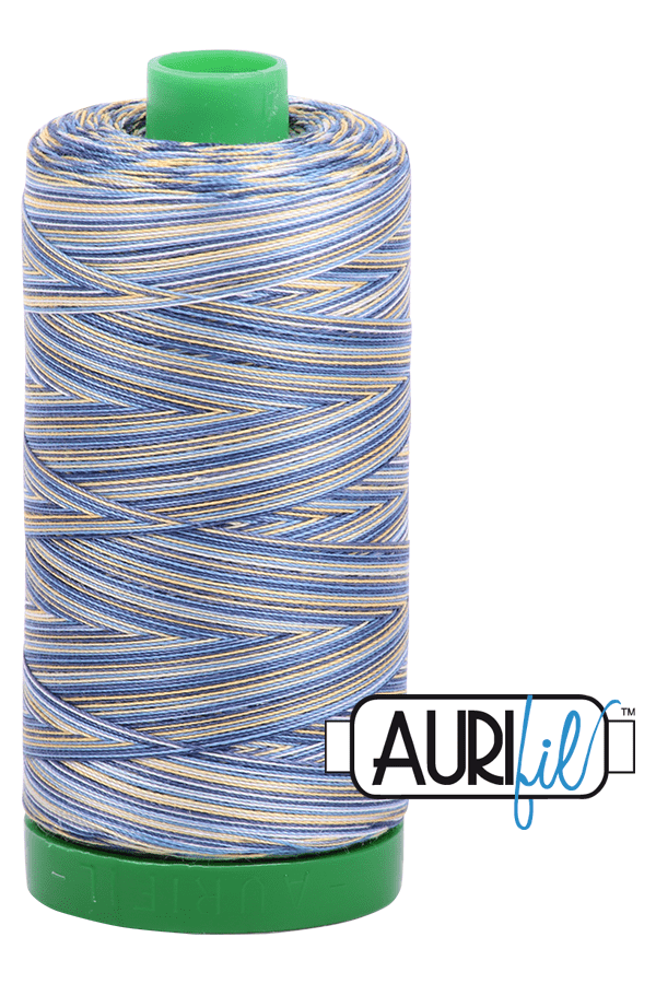 Aurifil Mako 40wt 2-ply Cotton 1000 m 1094 yd. spool - 4649 Lemon Blueberry Aurifil Mako 40wt 2-ply Cotton 1000 m 1094 yd. spool - 4649 Lemon Blueberry
