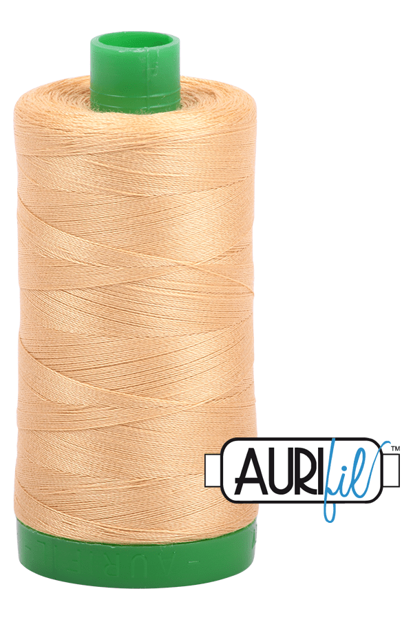 Aurifil Mako 40wt 2-ply Cotton 1000 m 1094 yd. spool - 5001 Ocher Yellow Aurifil Mako 40wt 2-ply Cotton 1000 m 1094 yd. spool - 5001 Ocher Yellow