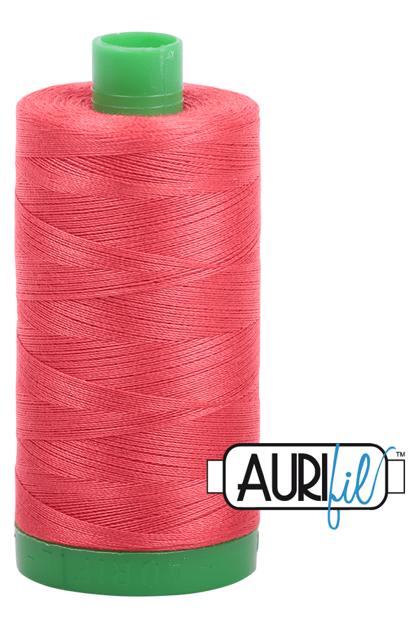 Aurifil Mako 40wt 2-ply Cotton 1000 m 1094 yd. spool - 5002 Medium Red Aurifil Mako 40wt 2-ply Cotton 1000 m 1094 yd. spool - 5002 Medium Red