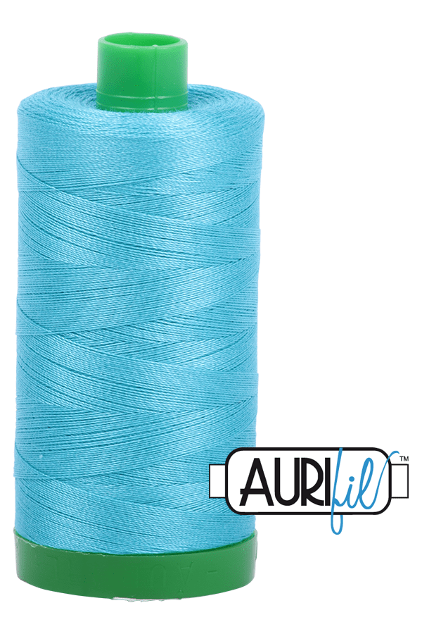 Aurifil Mako 40wt 2-ply Cotton 1000 m 1094 yd. spool - 5005 Bright Turquoise Aurifil Mako 40wt 2-ply Cotton 1000 m 1094 yd. spool - 5005 Bright Turquoise