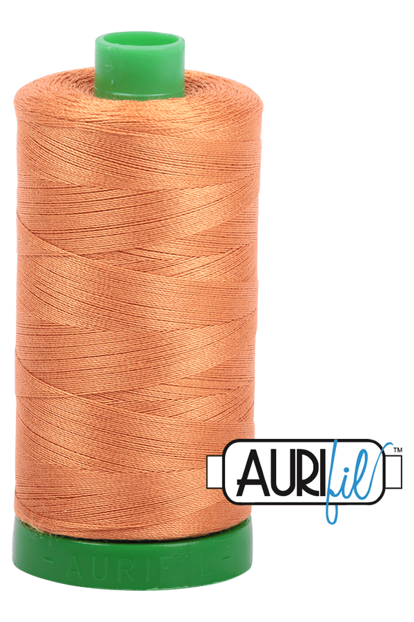 Aurifil Mako 40wt 2-ply Cotton 1000 m 1094 yd. spool - 5009 Medium Orange Aurifil Mako 40wt 2-ply Cotton 1000 m 1094 yd. spool - 5009 Medium Orange