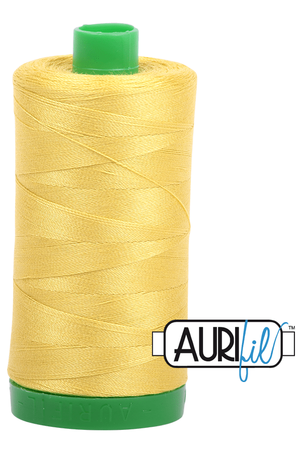 Aurifil Mako 40wt 2-ply Cotton 1000 m 1094 yd. spool - 5015 Gold Yellow Aurifil Mako 40wt 2-ply Cotton 1000 m 1094 yd. spool - 5015 Gold Yellow