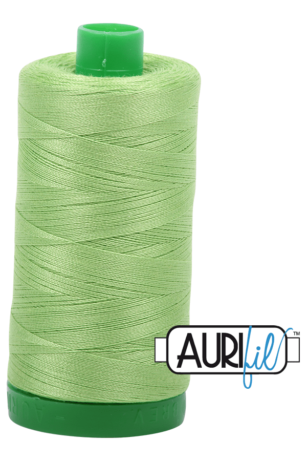 Aurifil Mako 40wt 2-ply Cotton 1000 m 1094 yd. spool - 5017 Shining Green Aurifil Mako 40wt 2-ply Cotton 1000 m 1094 yd. spool - 5017 Shining Green