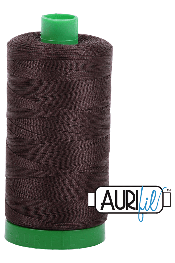 Aurifil Mako 40wt 2-ply Cotton 1000 m 1094 yd. spool - 5024 Dark Brown Aurifil Mako 40wt 2-ply Cotton 1000 m 1094 yd. spool - 5024 Dark Brown