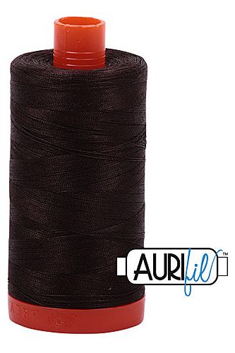 Aurifil Mako 50wt Cotton 1300 m 1422 yd. spool - 1130 Very Dark Bark Aurifil Mako 50wt Cotton 1300 m 1422 yd. spool - 1130 Very Dark Bark